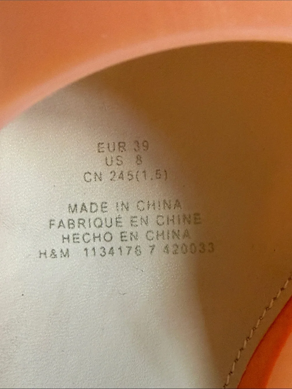 H&M Wedge Heel Mules Women’s Size 8 Orange Patent Square Toe